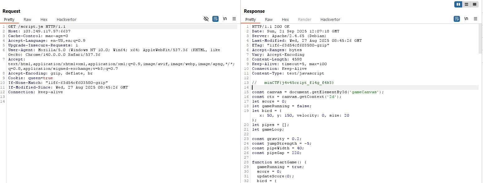 Fake flag in script.js