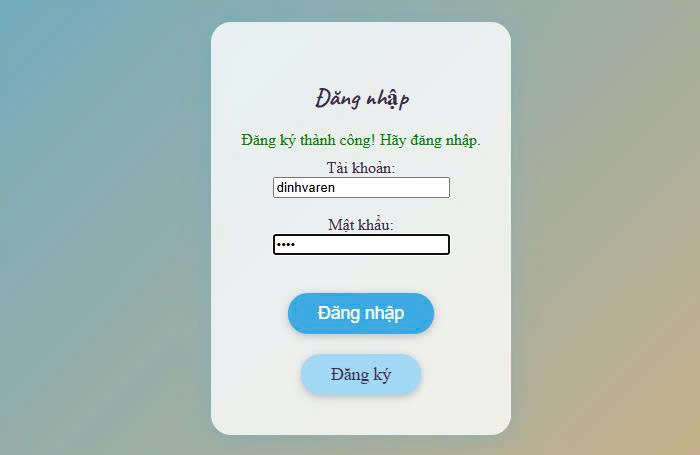 Signup page